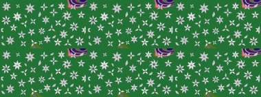 Moda baskıları için zarif bir şablon. Halk tarzı. Parlak renkli çiçekleri ve yeşil ve nötr renklerde yaprakları olan harika bir çiçek deseni. Modern çiçek arkaplanı.