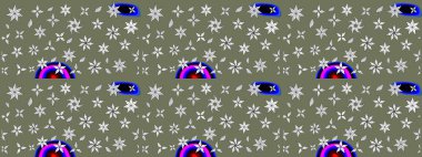 Süslü kumaş deseni. Çiçekli çiçek deseni, suluboya. Raster deseni.