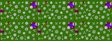 Raster illüstrasyonu. Çiçek buketleriyle klasik bir eskiz şekli. Yeşil ve nötr renklerde.