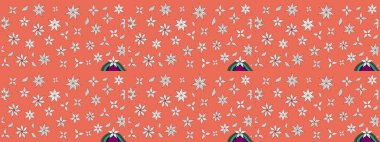 Düz Çiçek Elementleri Tasarımı. Çiçek desenli eskiz, yaz çiçekleri. Renkli Bahar Teması eskiz kalıbı. Turuncu ve nötr renkte çiçekler.