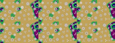 Taslak desenli, modaya uygun kumaş deseni. Şirin çiçek elementleri. Raster illüstrasyonu. Düz Çiçek Elementleri Tasarımı. Renkli Bahar Teması çizim şablonu.