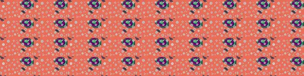 Çiçekler turuncu ve nötr renklerde. Raster illüstrasyonunda çiçek deseni çizimi.