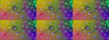 Çiçek deseni. Yeşil ve kahverengi renkte çiçek çizimi. Şatafatlı bahar bahçesi dokusu. Raster illüstrasyonu. Yeşil ve kahverengi renkte çiçekler.