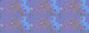 Desen, çizim, çiçek sınırı. Çiçek çelengi. Güzel, parlak, pürüzsüz kumaş, tuval. Kıvırcık, parlak örgü. Eski moda arka plan. Raster illüstrasyonu.