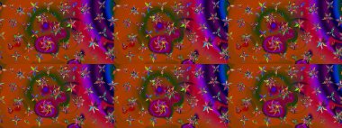 Çiçekli eskiz deseni. Suluboya çizimi. El çizimi. Kahverengi ve kırmızı renkte çiçekler.