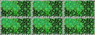 Yeşil renkli Asya tekstili. Çiçeklerle suluboya desenli çiçek deseni. Raster illüstrasyonu.