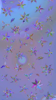 Raster illüstrasyonu. Mor ve mavi renkli şirin tekstil tarzında. Renkli çizim kalıbı. Çiçek arkaplan. Çiçek duvar kağıdı.