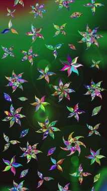 Çiçekli çiçek deseni, suluboya. Raster illüstrasyonu. Renkli Bahar Teması eskiz kalıbı. Gri ve yeşil renkli çiçekler. Düz Çiçek Elementleri Tasarımı.