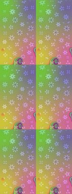 Çiçekli karalama şeklinde Raster çiçek deseni. Tarafsız ve yeşil renklerde yaz çiçekleri. Raster illüstrasyonu.