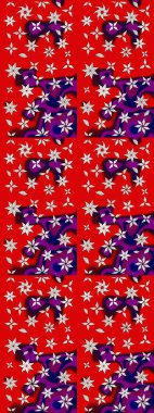 Eski moda arka plan. Güzel, parlak, pürüzsüz kumaş, tuval. Çiçek çelengi. Desen, çizim, çiçek sınırı. Kıvırcık, parlak örgü. Raster illüstrasyonu.