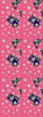 Pembe ve nötr renklerde çiçekler. Küçük çiçekte sevimli çiçek deseni var..