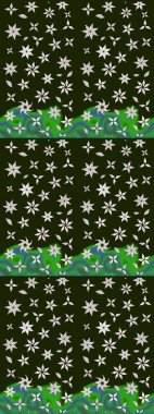 Davetiye ve kartpostal tasarımı için dekoratif çiçek unsurları. Şirin, zarif çiçekler Raster illüstrasyonu. Tekstil için figür. Yapraklı çizim şekli. Poster veya kapak için arkaplan.