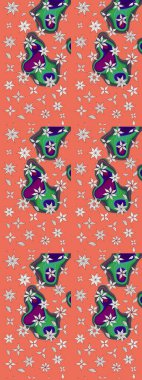 Çiçekli karalama şeklinde Raster çiçek deseni. Çiçekler turuncu ve nötr renklerde. Yumuşak, bahar çiçekli arka plan.