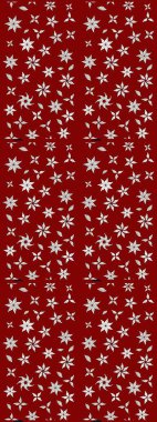 Raster çiçek desenleri çiziyor. Vadinin çiçekleri kırmızı ve nötr renklerde.