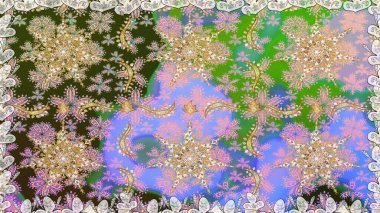 Geleneksel oryantasyon süsü. Klasik klasik klasik arka plan. Kusursuz klasik raster nötr ve altın desenli.