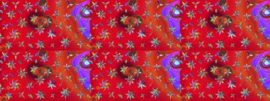 Raster Moda kumaş deseni. Çizgi çizimi kalıbı. Şirin çiçekler..