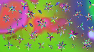 Düz Çiçek Elementleri Tasarımı. Çiçekli eskiz arkaplanı. Çocuk stili. Renkli Bahar Teması çizim şablonu.