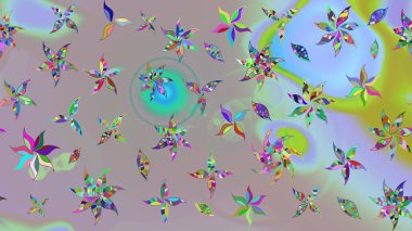 Düz Çiçek Elementleri Tasarımı. Tarafsız ve gri renklerde çiçekler. Çiçekli çizim şekli. Renkli Bahar Teması çizim şablonu.