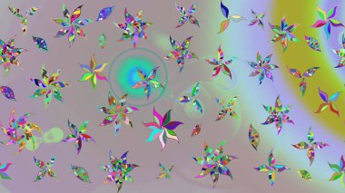 Parmak izi, kumaş, duvar kâğıdı, tekstil için raster dokusu. Nakış desenli çiçek deseni. Renkli grunge, koloni ve gri çiçeklerle soyut arkaplanı zenginleştirir.