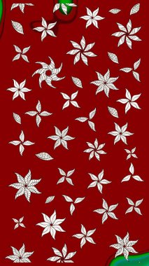 Çiçekli güzel suluboya desen. Kırmızı ve nötr renklerde. Raster illüstrasyonu.