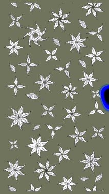 Renkli Yaz Temalı eskiz kalıbı. Düz Çiçek Elementleri Tasarımı. Sevimli çiçek raster deseni. Yeşil ve beyaz renkte çiçekler.