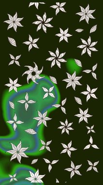 Bahar çiçekleriyle güzel bir çiçek deseni çizmişsin. Güzel kumaş deseni. Raster illüstrasyonu.