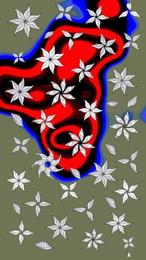 Küçük çiçekte güzel bir çiçek deseni var. Çiçekli çiçek deseni, suluboya. Raster deseni.