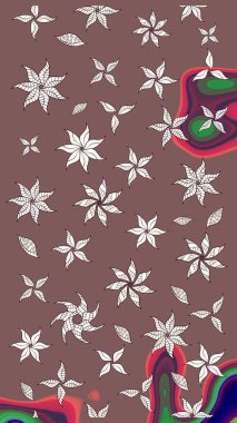 Güzel kumaş deseni. Küçük bir çiçekte eskiz deseni. Raster illüstrasyonu. Güzel çiçek arkaplanı..