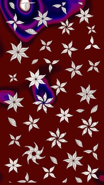 Suluboya çizim kalıbı. Çiçekler kırmızı ve nötr renklerde suluboya tarzında. Çiçek izi.