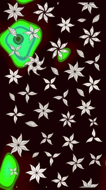 Renkli Bahar Teması eskiz kalıbı. Raster. Düz Çiçek Elementleri Tasarımı.