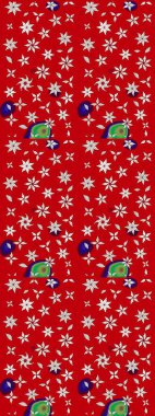 Raster illüstrasyonu. Kırmızı ve nötr renklerde çiçekler. Tropikal çizim çiçek deseni.