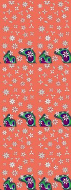 Turuncu ve nötr renkte çiçek çizimi. Şatafatlı bahar bahçesi dokusu. Çiçekler turuncu ve nötr renklerde. Raster illüstrasyonu. Çiçek deseni.