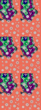 Çiçek izi. Suluboya çizim kalıbı. Çiçekler turuncu ve nötr renklerde suluboya tarzında.