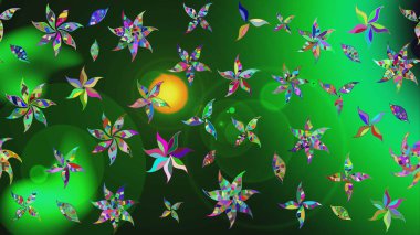 Anti-stres için soyut örnek sayfası. Yeşil ve gri renklerde. Raster illüstrasyonu.