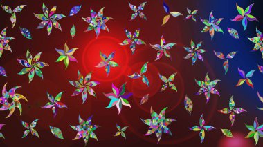 Raster resim. Çiçek desenli çiçek ve yaprakları ile. Sevimli küçük çiçek desenle.