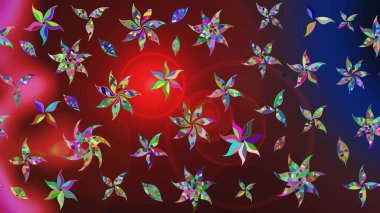 Çiçekler suluboya tarzında kırmızı ve kahverengi renklerde. Kırmızı ve kahverengi renkte çiçekler olan çiçek deseni çiz.