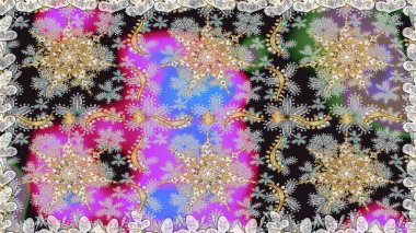 Barok tarzında kusursuz bir doğulu süsü. Raster geleneksel altın pürüzsüz desen gri renklerde.