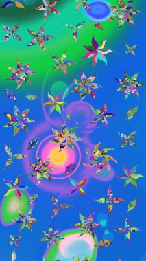 Küçük renkli çiçekler. Motley illüstrasyonu. Moda baskıları için zarif bir şablon. Çiçekli bahar çiçekleri. Küçük çiçekte şirin desenler.