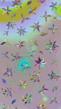 Halk tarzı. Moda baskıları için zarif bir şablon. Modern çiçek arkaplanı. Rengarenk çiçekleri ve yaprakları tarafsız ve gri renklerde olan inanılmaz bir çiçek deseni..