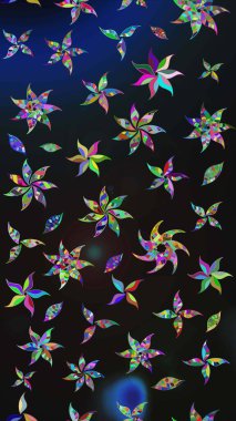 Düz Çiçek Elementleri Tasarımı. Güzel çiçek deseni. Gri ve mavi renkte çiçekler. Renkli Bahar Teması çizim şablonu.