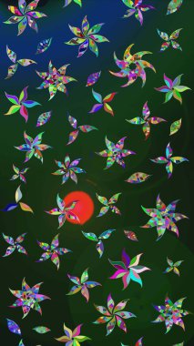 Raster illüstrasyonu. Tony 'nin kumaş kalıbını çiz. Modaya uygun kumaş deseni. Küçük çiçekte sevimli çiçek deseni var..