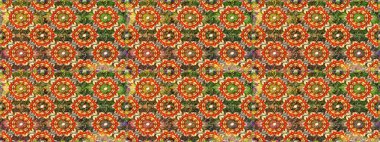 Damask pürüzsüz yineleme kalıbı. Barok tarzında altın çiçekli süs. Kahverengi renklerde altın element. Antika altın tekrarlanabilir duvar kağıdı.