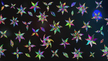 Çiçekler gri ve maviye. Eskiz arkaplan modeli. Raster hisseleri. Suluboya, elle çizilmiş.