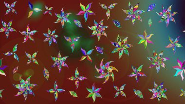 Kahverengi ve kırmızıda çiçekler. Suluboya, elle çizilmiş. Raster hisseleri. Taslak arkaplan deseni.