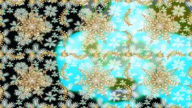 Kusursuz altın desen. Raster oryantal süs. Altın elementlerle nötr renklerde altın desen.