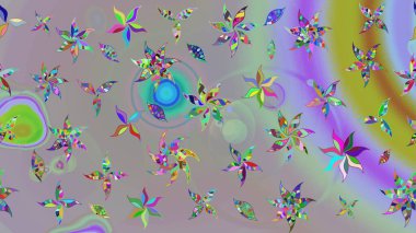 Raster - stok. Eskiz arkaplan modeli. Yapraklı çiçekler ve kır ve nötr renklerde papatya çiçekleri..