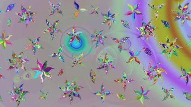 Gri ve nötr renklerde etnik çiçekli zarif bir eskiz deseni. Asya Tekstil 'inde Raster Çiçek İllüstrasyonu.