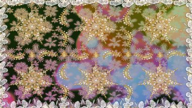 Klasik raster sarısı, kusursuz desen. Çiçek süsü kumaş deseni, cam, çiçek desenli altın elementli gri renkli metal..