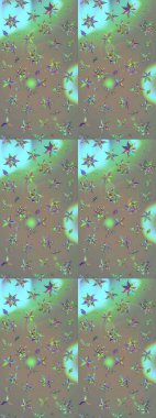 Moda baskısı, albüm, ambalaj kağıdı ve duvar kağıdı için zarif dekoratif süslemeler. Gri ve bej renkli şirin çiçekler. Raster illüstrasyonu. Küçük çiçekli basit bir çiçek çizimi..