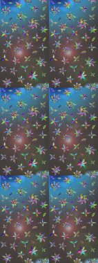 Çiçek deseni. Raster illüstrasyonu. Düz Çiçek Elementleri Tasarımı. Chichi 'nin kumaş kalıbını çiz. Renkli Bahar Teması çizim şablonu.